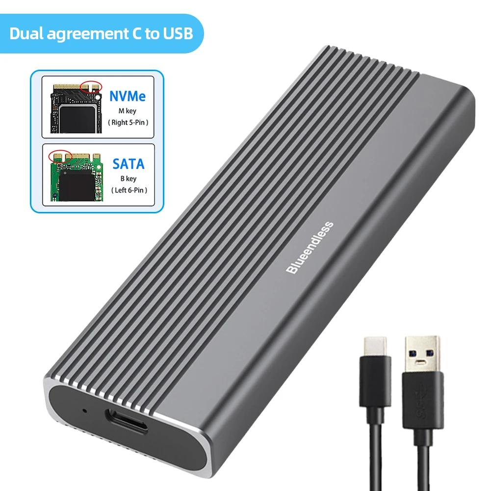 SATA ޴ ϵ ũ ̽, M.2 NVMe/NGFF ָ Ʈ ̺ ڽ Gen2, 10Gbps SSD Ŭ, CŸ-CŸ-USB A